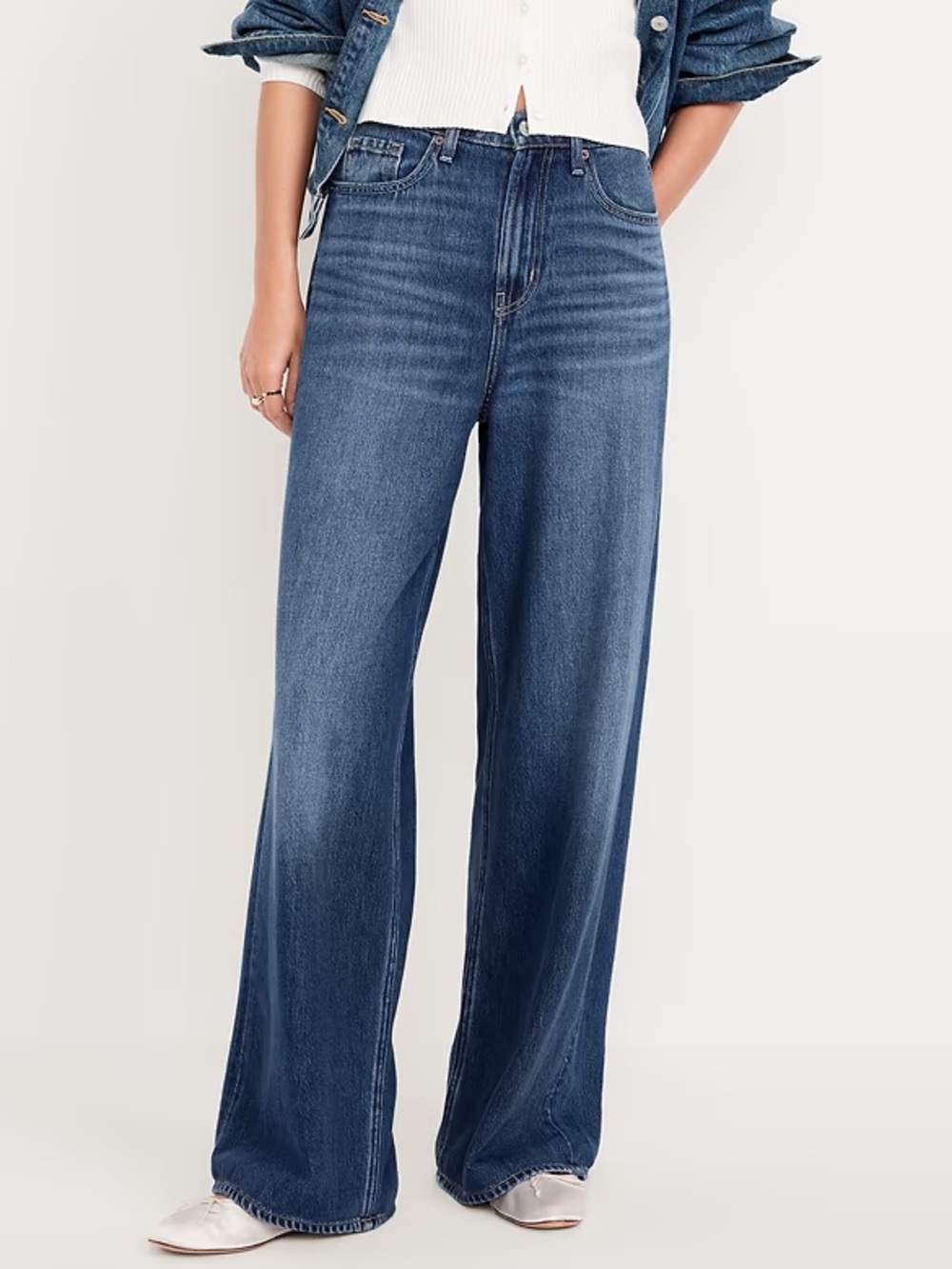 Old Navy High Waisted Baggy Wide Leg Jeans‎ Medium Wash Women’s 10